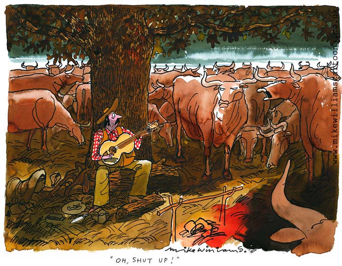 Lonesome Cowboy cartoon by Mike Williams